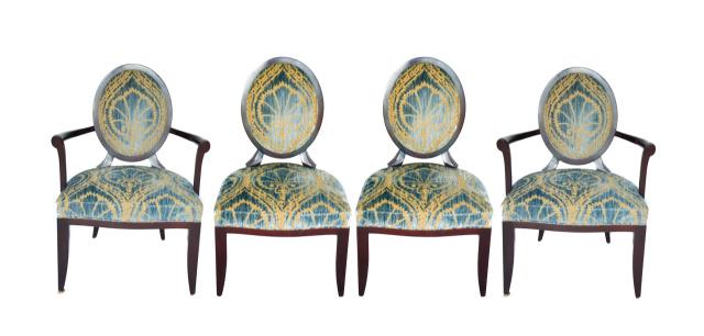 4 Baker by Barbara Barry X Frame Oval Back Chairs (1 of 9)