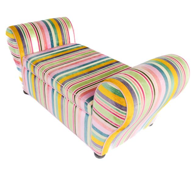 Custom Made Eclectic Striped Velvet Storage Bench (1 of 8)