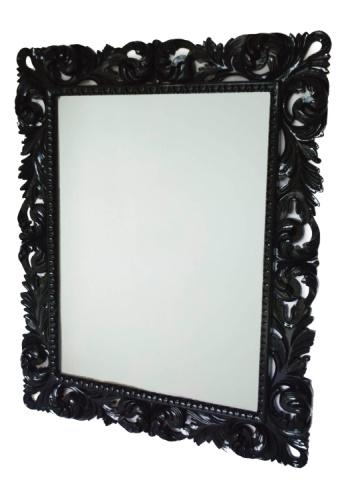 Ornate Painted Black Wall Mirror (1 of 8)