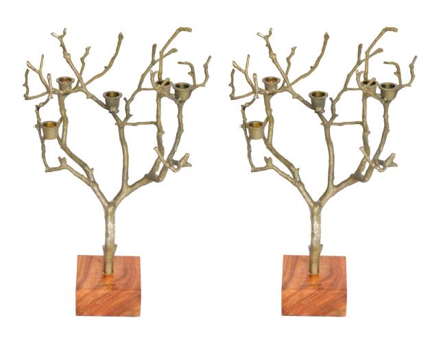 Brutalist Metal Faux Bois Candle Holders (1 of 10)