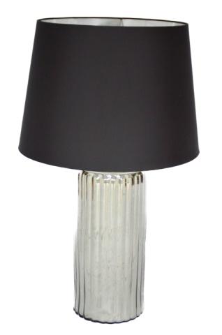 Modern Chrome Tone Table Lamp w Black Shade (1 of 7)