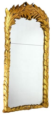 Serge Roache Style Palm Leaves Gilt Wood Mirror (1 of 9)