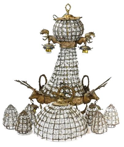 Empire Crystal & Bronze Stag Motif Chandelier (1 of 16)