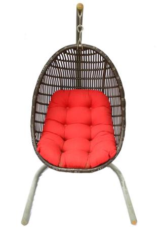 Martinique Matte Chocolate Wicker Swing Chair (1 of 6)