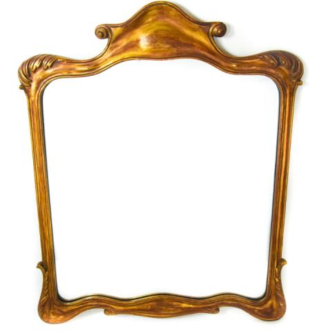 Italian Scrolled & Carved Gold Leaf Mirror (1 of 7)