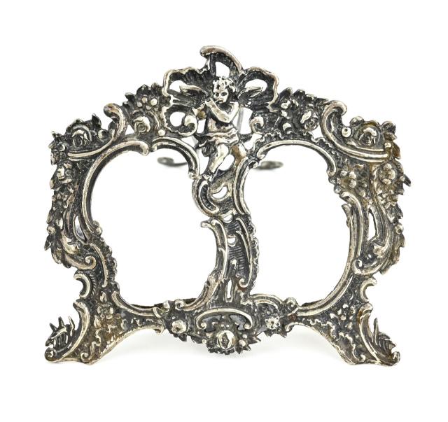 Antique 19th C 800 Silver Frame w Cherub Motif (1 of 6)