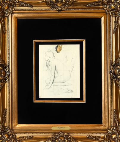 Edgar Degas Framed Lithograph Drawing of Nude COA: Edgar Degas Framed Lithograph From Drawing of Female Nude with Certificate of Authenticity. Framed measures 26 inches x 22 inches