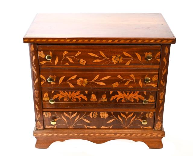 Italian Marquetry 4 Drawer Small Cabinet Console (1 of 9)