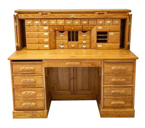 Winners Only Oak Roll Top Executive Desk