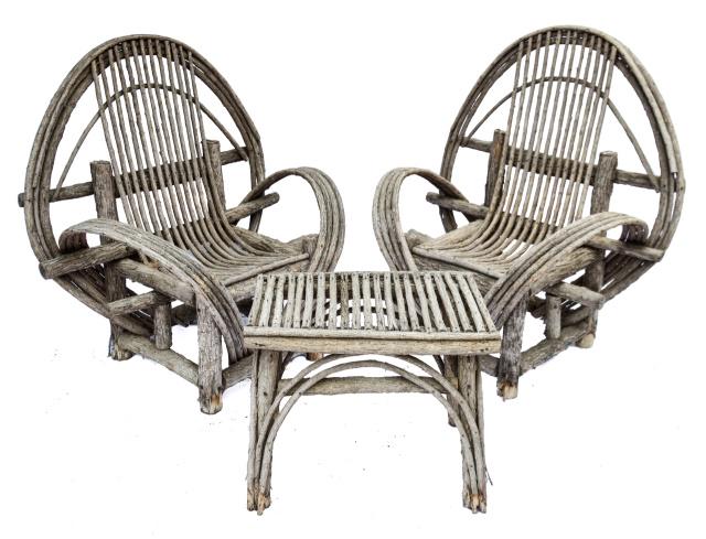 Hade Crafted Bent Willow Rustic Lounge Chair Set (1 of 16)