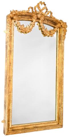 Majestic Italian Gilt Carved Mirror w Swags & Bow (1 of 12)