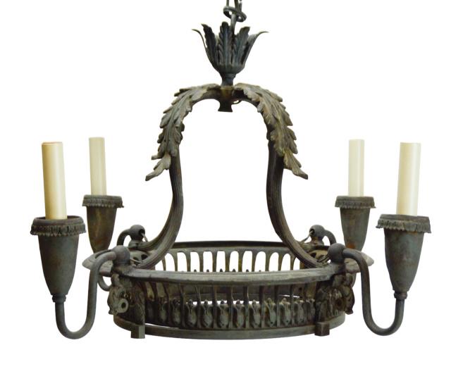 19th Century Tole & Iron Gothic Revival Chandelier (1 of 12)