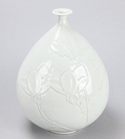 Song Dynasty Celadon Vase with Mark on Base: Song Dynasty Celadon Vase with Mark on Base. 12 inches x 9 inches in diameter.