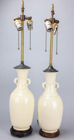2 Antique Chinese Blanc de Chine Porcelain Lamps (1 of 11)