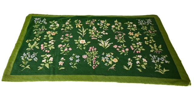 Vintage Hand Made Needlepoint Throw Rug (1 of 9)