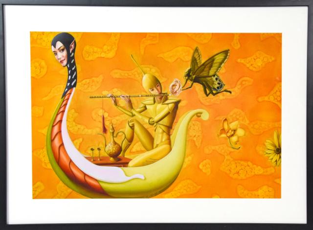 Liu Zhi Surreal Lithograph w Musical Motif (1 of 8)
