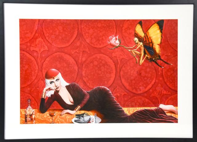 Liu Zhi Surreal Lithograph Egyptian Revival Motif (1 of 9)