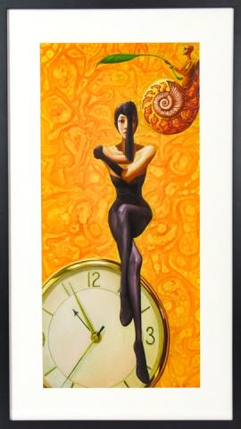 Liu Zhi Surreal Lithograph w Time Motif (1 of 8)