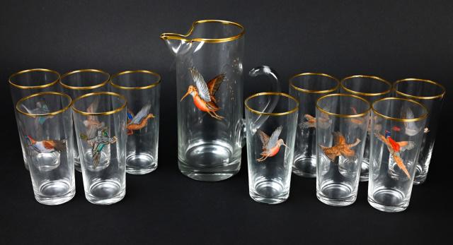 Abercrombie & Fitch Frank Vosmansky High Ball Set: Vintage Abercrombie & Fitch Frank Vosmansky High Ball Glassware Set with Pitcher. Glasses measure 6 inches x 3 inches in diameter.