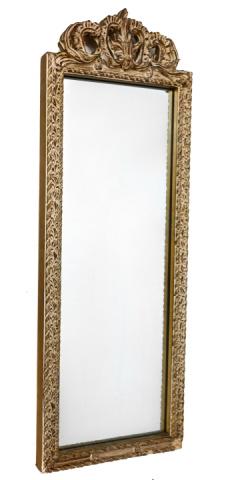 Vintage Scrollwork Design Framed Wall Mirror: Vintage Scrollwork Design Framed Wall Mirror. Measures 48 x 18 inches.