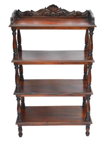 Victorian Carved Shell Motif 4 Shelf Dumb Waiter (1 of 12)