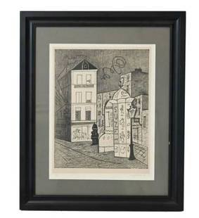 Stuart Davis Signed Numbered Lithograph Paris: Stuart Davis Signed and Numbered 17/30 Lithograph of Paris City Street. Framed measures 23 inches x 20 inches, art measures 15 inches x 12 inches.