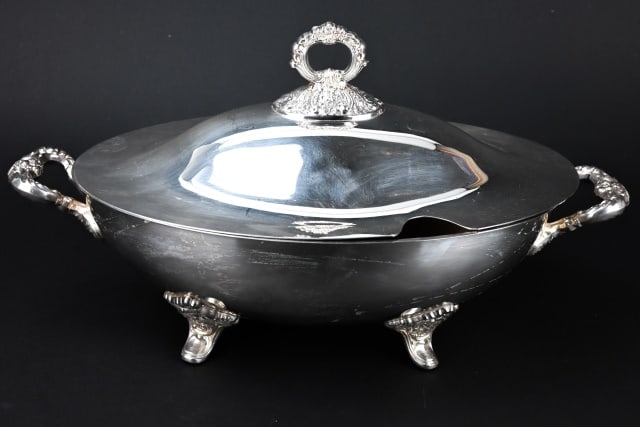 Antique Large Lidded Silver Plate Tureen (1 of 10)