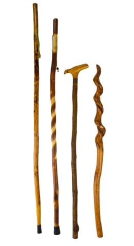 4 Hand Carved Natural Wood Walking Sticks (1 of 18)