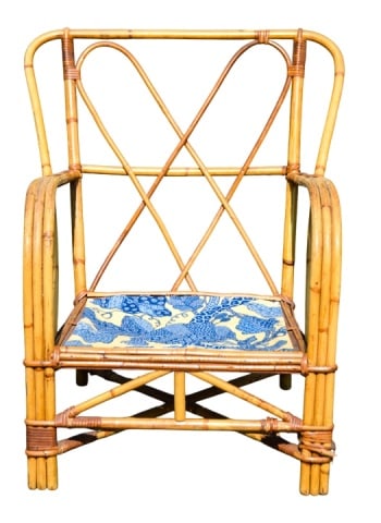Vintage Italian Rattan Bamboo Lounge Chair (1 of 10)
