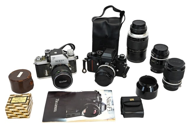 2 Vintage Nikon F1 and F3 Cameras w Accessories (1 of 10)