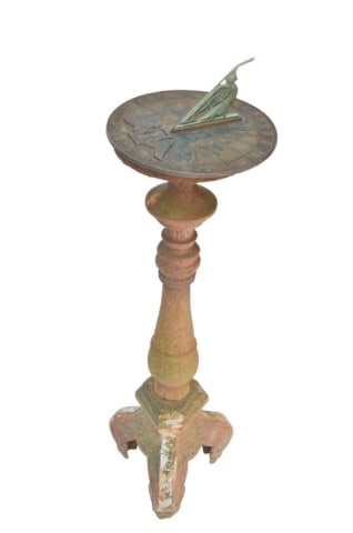 Antique Cast Iron Garden Pedestal Mounted Sundial (1 of 10)