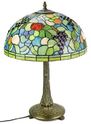 Stained Glass Grape and Apple Table Lamp (1 of 4)