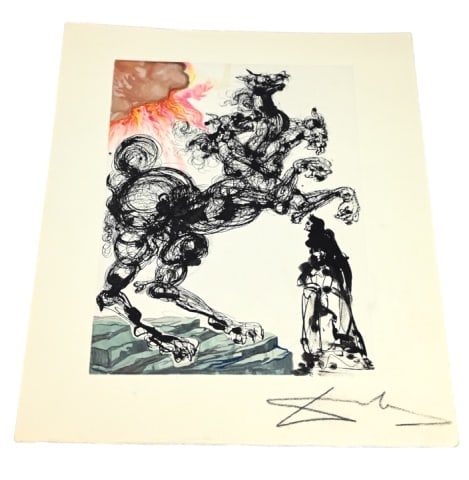 Salvador Dali Woodblock Cerberus Enferno Signed (1 of 10)