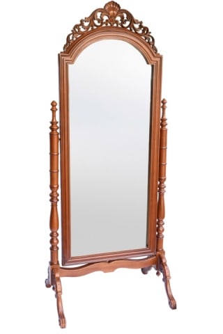 20th Century Victorian Carved Cheval Carved Mirror (1 of 10)