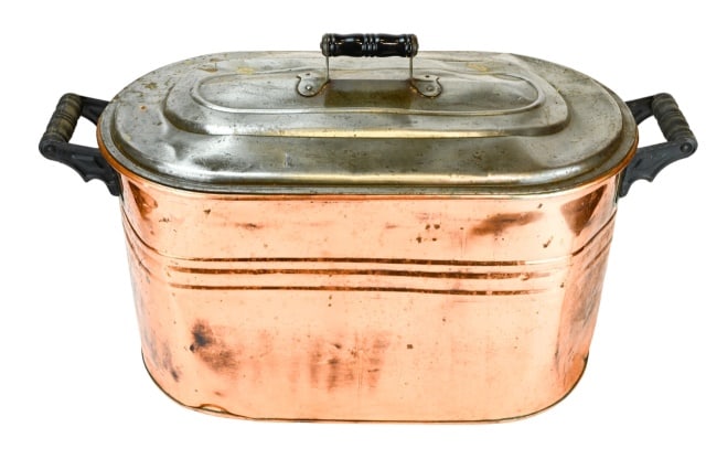 Vintage Rochester Copper Boiler Tub w Steel Lid (1 of 10)