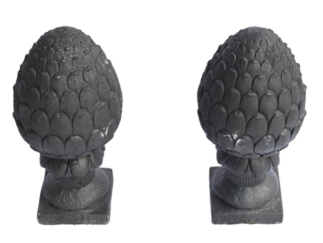 Pair Painted Cast Stone Pine Cone Finials (1 of 11)