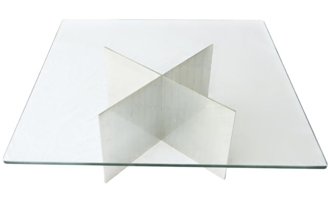 Paul Mayen Polished Aluminum Cocktail Table: Paul Mayen Polished Aluminum Cocktail Table for Habitat.Measures 12 inches x 34 inches x 34 inches.