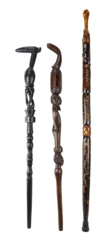 Three African Hand Carved Walking Sticks (1 of 11)