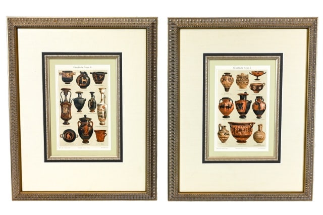 Meyers Konversations-Lexikon Grecian Vases Framed (1 of 12)