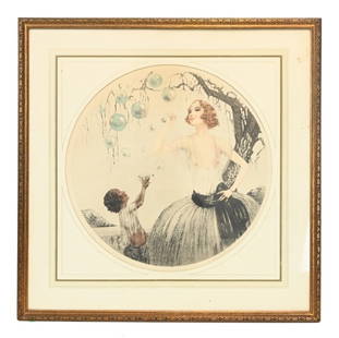 Guy Bardone Des Bubles Antique Framed Lithograph: Guy Bardone Des Bubles Antique Framed Lithograph. 28 inches x 27 inches.