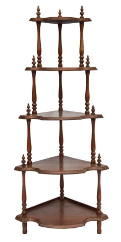 Victorian Style Carved 5 Shelves Corner Shelf (1 of 8)