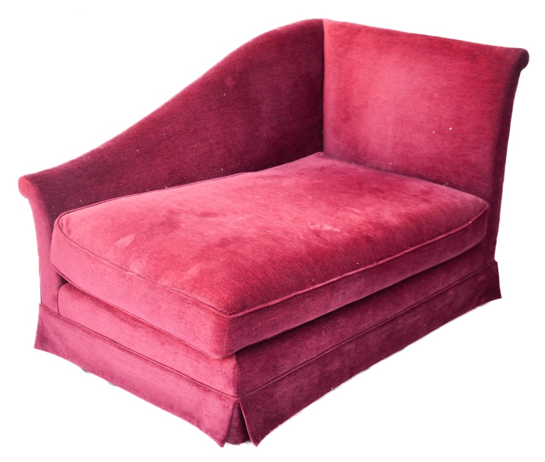 Baker Custom Upholstered Velvet Chaise Lounge (1 of 12)