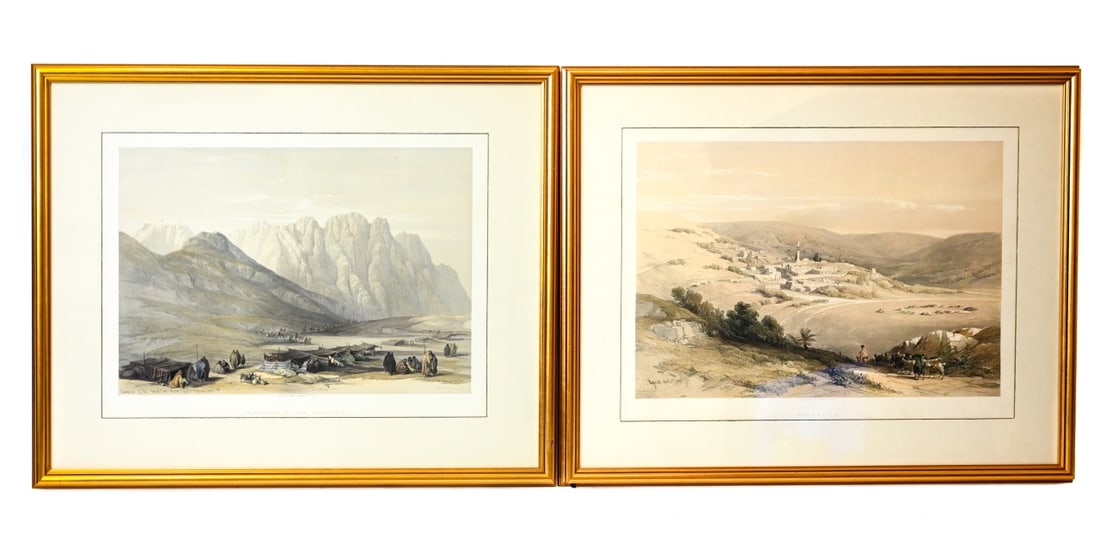 Pair Antique David Roberts Lithographs of  Israel (1 of 13)