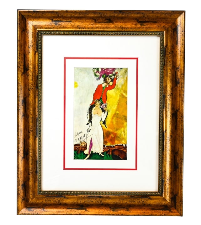 Marc Chagall Signed Lithograph Double Portrait COA (1 of 10)