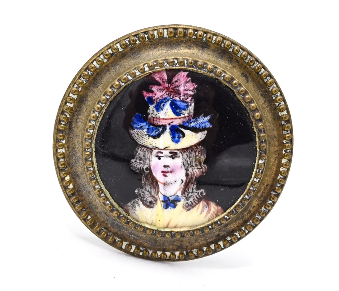 Antique 18th C English Battersea Enamel Tie Back (1 of 7)