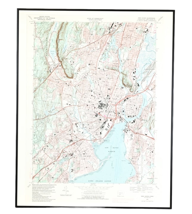 New Haven Ct. Quadrangle Topographic Map Framed (1 of 11)