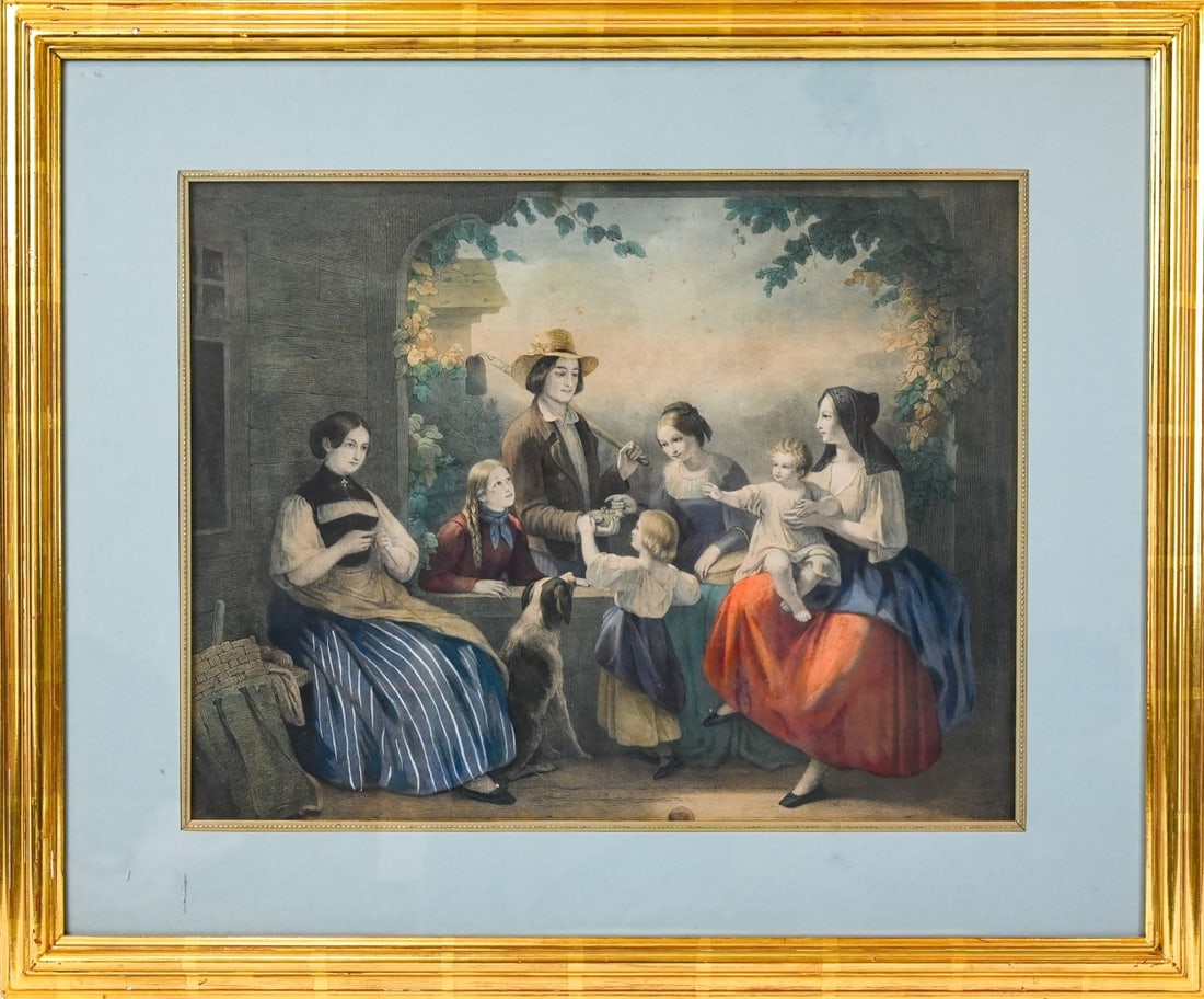 After Arthur L.Cox Antique Engraving of Family (1 of 11)