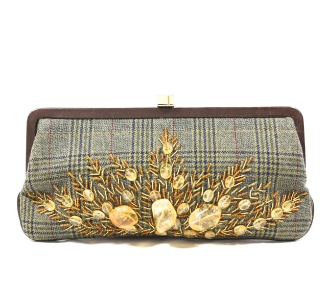 Lambertson Treux Leather and Beaded Clutch Bag (1 of 5)