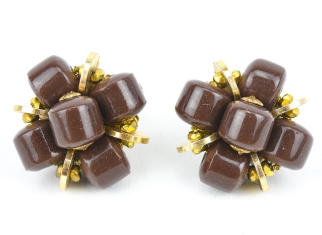 Miriam Haskell Glass Cluster Clip Earring (1 of 5)