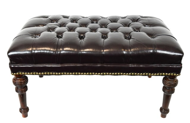 Old Hickory Tannery Leather Bench (1 of 9)